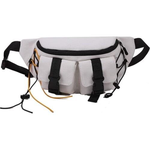 Large Capacity Storage Waist Bag Canvas Fanny Pack Men Hip Hop Unisex Streetwear Blet Multi-functional Chest Banana Waist Bags