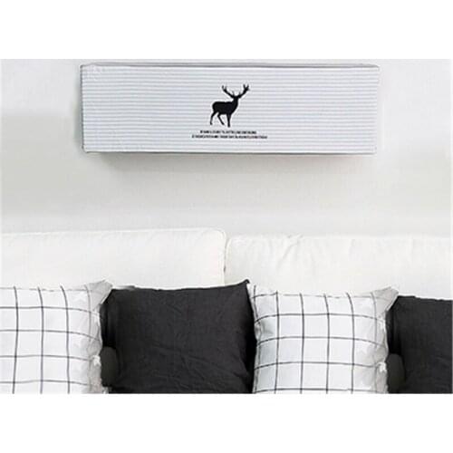 Indoor Air Conditioner Cover Wall Mounted Decorative Hood Embroidery 74 78 81 85 89 95 x 27 x 19cm Reindeer Gray Caribou