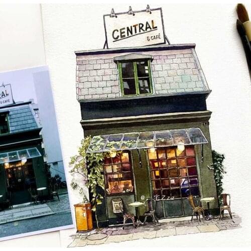 Japanese Architecture Watercolor Painting Paper 300g 100% Cotton Coloring Draft Blank Manuscript Painting Paper Art Supplies