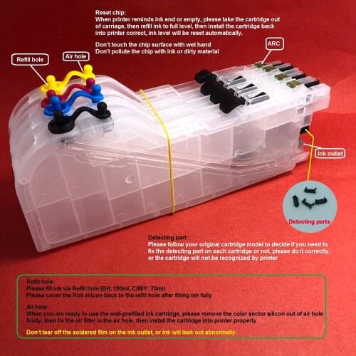 YOTAT Long Refillable LC113 with ARC Chip ink cartridge for Brother MFC-J4510N/J4810DN/J4910CDW /J6770CDW/J6975CDW/J6970CDW etc