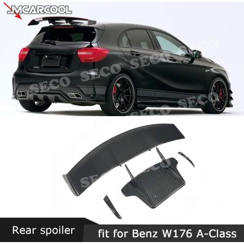 For Benz W176 A180 A200 A260 A45 AMG 2013-2017 Carbon Fiber Rear Spoiler Roof Tail Wings V Style Spoiler Car Tuning Parts