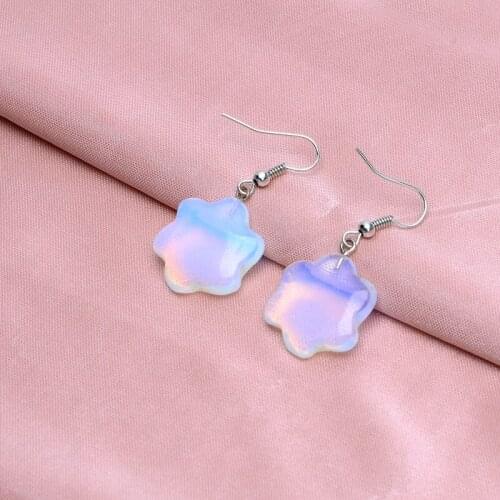 GLADZGT Flowers Natural Opal Earrings Drops New Fashion 2018 Long Drop Earrings Jewelry for Girls Women Gift