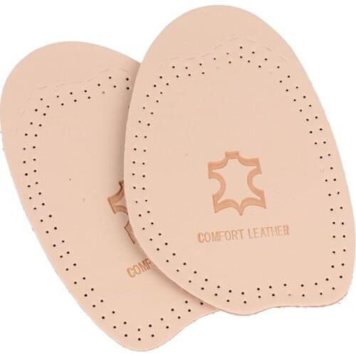 1Pair Soft High Heel Insoles Leather Forefoot Pad Thickening Half Code Pad Shock Absorbing Breathable Insole Shoes Accessoires