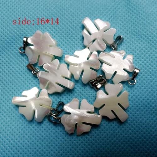 10pcs Natural Abalone Shell Four Leaf Clover Pendants Fashion Women Birthday Gift Jewelry