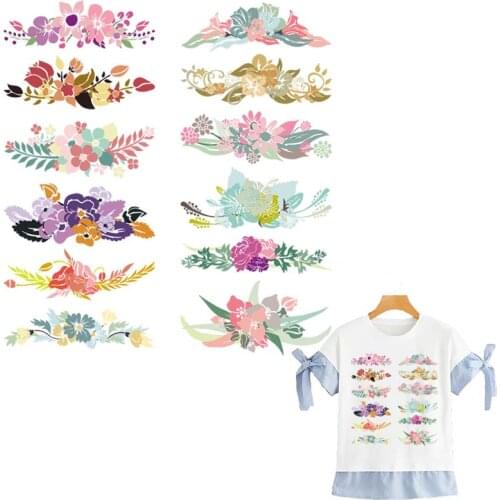 12Pcs/Set Flower Clothing Patches Cartoon Flower Patch Parches Ropa T-Shirt Diy Decoration A-Level Washable Appliques On Clothes