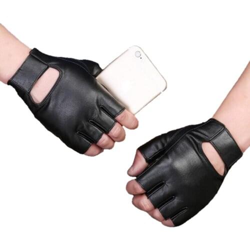 2020 Sports Half Finger Gloves Mittens High Quality Real Sheepskin Leather Fingerless Gloves Men Women Guantes