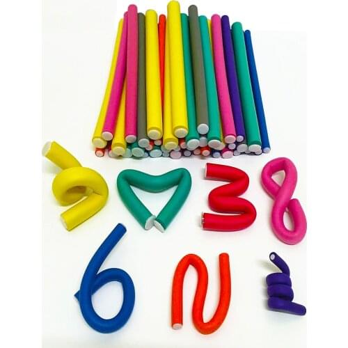 42pcs 7 style Hair Curler Flexi rods Soft Foam Bendy Hair Roller Plastic Hair Curling Magic DIY Styling Stick Tool For Hairstyle