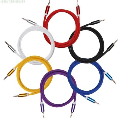 3.5mm Audio Cable Cloth Fabric Braid 3.5 Jack To Jack Aux Cord 1.5m Headphone Speaker AUX Cable for Iphone Car MP3 300pcs/lot