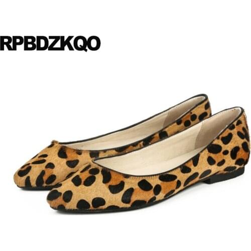 Foldable Ballet Flats Soft Shoes China Ladies Slip On Retro Large Size Black Leopard Print Women Ballerina Pointed Toe Designer