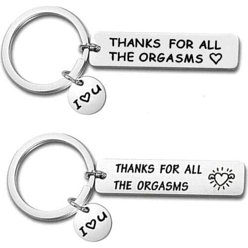 Custom Keychain Engraved Thank for All The Orgasms I Love You 3000 Keyring Stainless Steel Jewelry Valentines Day Couple Gift