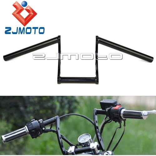 Black Drag Handlebar 1" Z Bars For Harley Triumph Victory BSA Custom Chopper Bobber Motorcycle Pullback Handle Bar