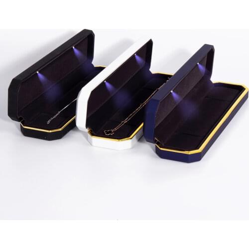 Long LED Jewelry Bracelet Display Box Engagemen Gift Storage Jewellery Necklace Boxes and Packaging New Arrivals