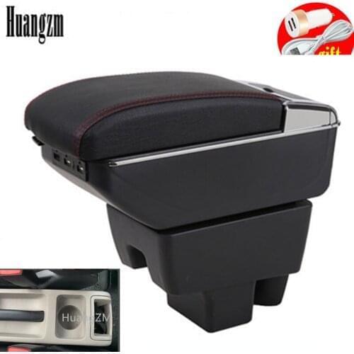 For skoda Fabia 1 Armrest box Center Storage box car accessories Interior double-layer with usb interface