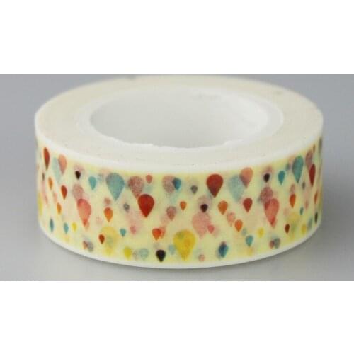1.5cm*10m Lovely Color raindrop Washi Tape DIY decoration Scrapbooking Sticker Label Masking Tape School Office Supply