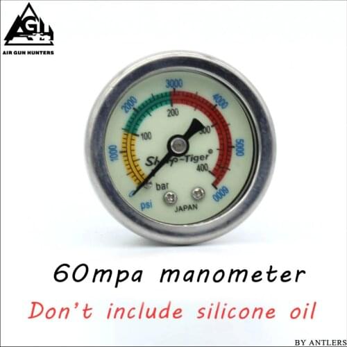 PCP Pump compressor High Pressure Gauges Manometer 40mpa/400bar/6000psi 1.5 Inches M10*1 thread