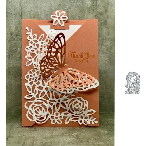 Flower Frame Butterfly Metal Cutting Dies for Craft Dies Stencil Template Scrapbooking Embossing Knife Blade Punch Card Dies Cut