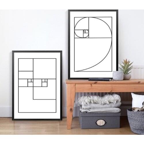 Geometric Golden Ratio Line Minimalist Posters and Prints Wall Art Canvas Painting Pictures Scandinavian Style Home Wall Decor