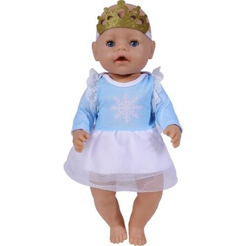 18 Inch Doll Clothes Baby Reborn Doll Accessories Snow Girls Dress Princess Costume for Birthday Gift American Girl Doll Clothes