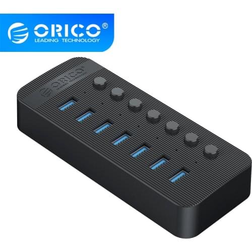 ORICO Industrial USB 3.0 HUB 7/10/13/16 ABS USB OTG Splitter On/Off Switch With 12V Power Adapter Multi-system compatibility
