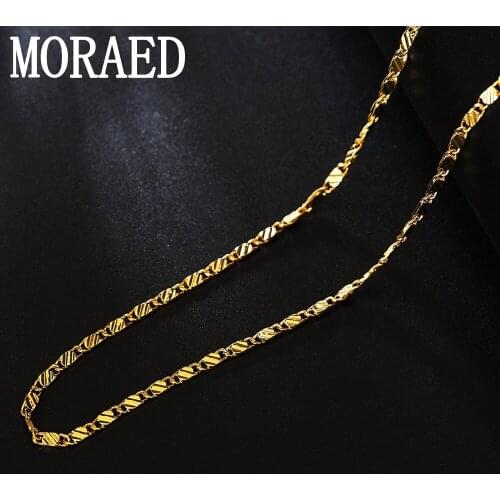 925 Sterling Silver 16/18/20/22/24/26/28/30 Inch 18k Gold Side Necklace For Women Men Trendy Jewelry Gold Necklace
