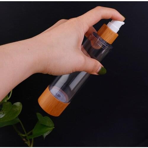 Eco-friendly Bamboo 20ml 30ml 50ml 80ml 100ml 120ml Empty Airless Vacuum Pump Bottles For Makeup Cream Serum Lotion Skin Care