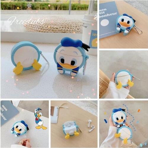 Disney Donald Duck Anime Silicone headset Case for Apple airpods 1 2 3 Pro Bluetooth earphone stickers Shockproof shell cover