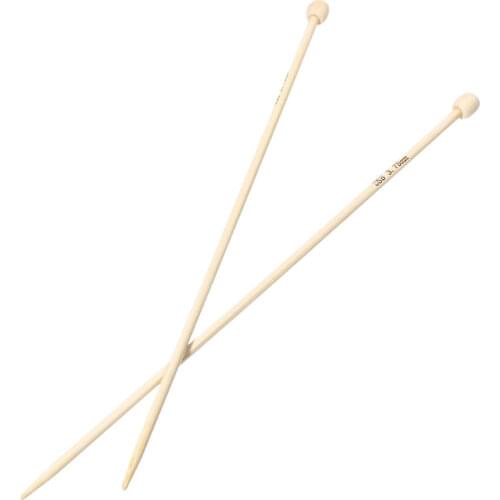 1 Pair 23cm Natural Bamboo Single Needle Bamboo Hand Sewing Crochet Set Hooks Carbonized Knitting Needles For yarn Crafts Tools
