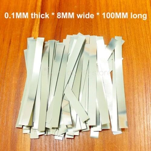 100g/bag 18650 battery high quality nickel-plated steel connector spot weldable nickel sheet 0.1MM thick * 8MM wide