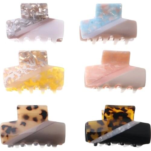 Hair Claws Mix Colours Big Size Toiletries Acetated Metarial Hair Clip Koren Vision Square Classical Hair Accessories for Women