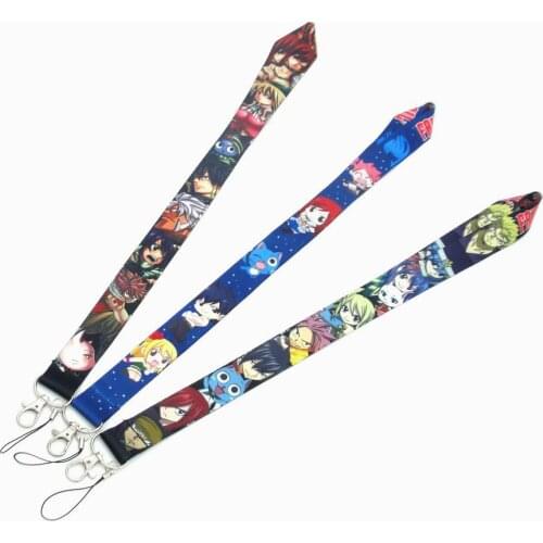 1 PCS Fairy Tail key lanyards id badge holder keychain straps for mobile phone Free Shipping