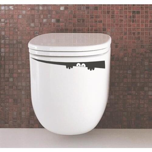 1 pcs DIY Funny Peep Monster Toilet Bathroom Vinyl Wall Sticker Decal Art Removable Home Decoration Wall Stickers 4.2*42cm