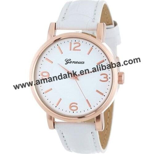 100pcs/lot 3170 New Leather Geneva Vintage Watches Women Dress Quartz Rose Gold Silver Wristwatch Hot Sale Lady Watches