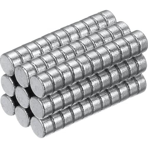 100Pcs Multipurpose 2x1mm N50 Strong Cylinder Block Rare Earth Neodymium Magnets