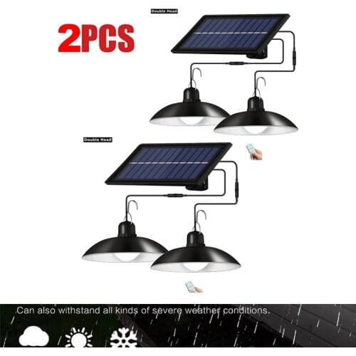 2pcs Retro Lampshade Solar Pendant Chandelier solar Light Garden Lamp Outdoor Wall Lights Body Induction Super Bright Courtyard