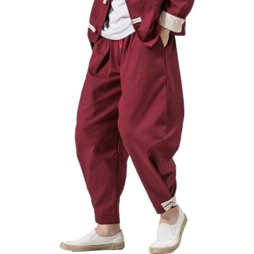 2020 Men Harem Pants Mens Hip Hop Cross-pants Sweatpants Autumn Male Joggers Chinese Traditional Harajuku Trousers