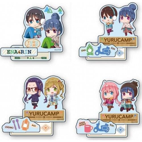 Anime Laid-Back Camp Kagamihara Nadeshiko Shima Rin Saitou Megumi Q Version Acrylic Stand Model Plate