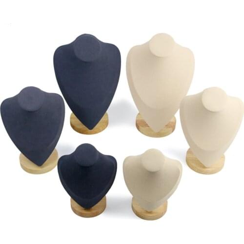Velvet Mannequin Jewelry Necklace Display Holder Neck Bust Stand Showcase Show Decorate Hot