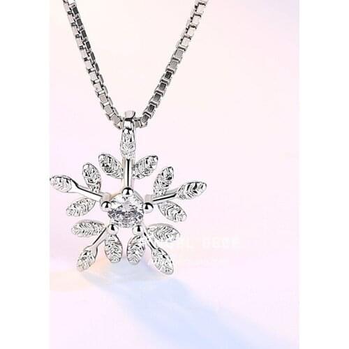 Bohemian Silver Color Crystal Snow Necklaces For Women Long Choker Necklace Statement Christmas Jewelry Collares