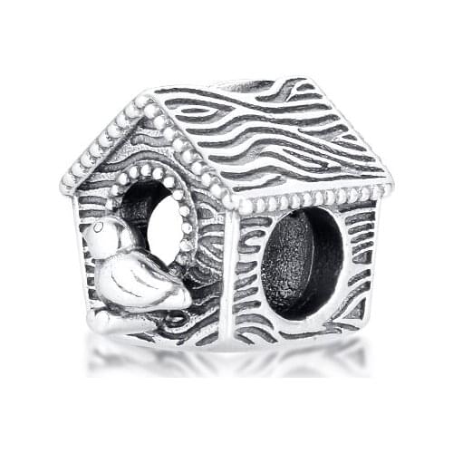 Fits for Pandora Charms Bracelets Spring Bird House Beads 100% 925 Sterling Silver Jewelry Free Shipping