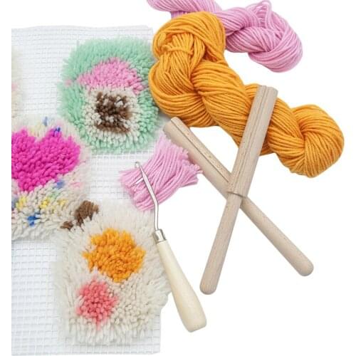 Wooden Latch Hook Yarn Cutter Tool 1Set For Tapestry Carpet Rug Making DIY Embroidery Crafts Decor