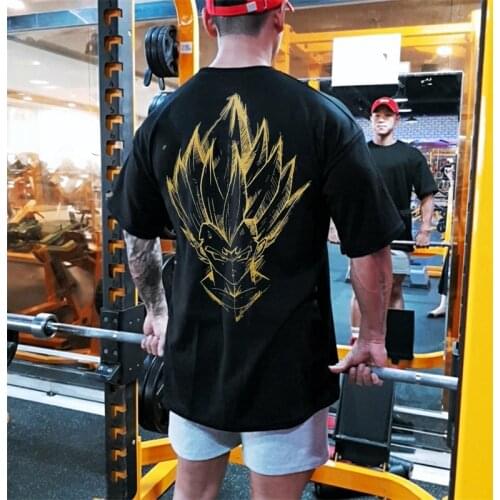 Summer New Men Round Neck t-shirt Fashion Hip Hop Gyms jogging Singlet Cotton Loose Bodybuilding Men Fitness exercise T shirt