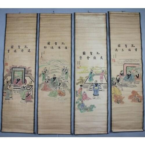 China Antique collection Boutique Calligraphy and painting the Confucius diagram