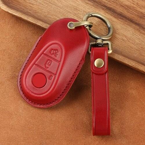 Leather Car Key Case Cover for Mercedes Benz C Class S Class W223 S350 S400 S450 S500 C200 C260 Car Key Shell Protector