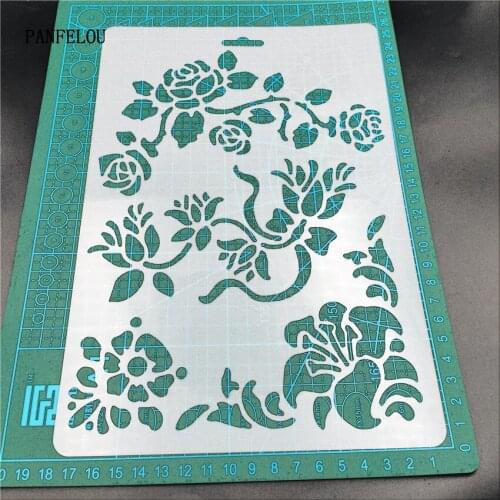 Hote Sale wonderful flowers scrapbook stencils spray plastic mold shield DIY cake hollow Embellishment printing lace ruler