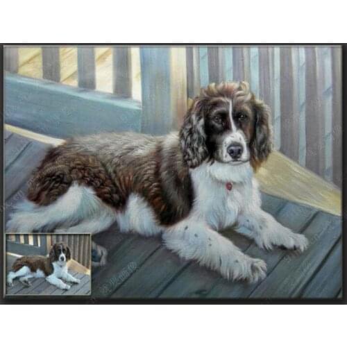 Best birthday business present - -TOP ART custom-made Custom Service Photo picture animal dog cat pets hand paint OIL painting