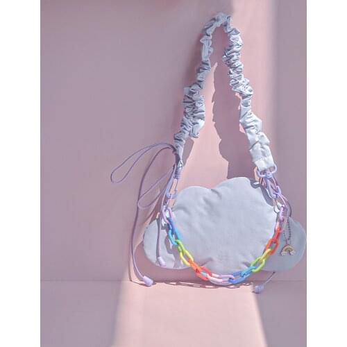 Kawaii Mini Cloud Crossbody Bag For Women Designer Cute Lolita Chain Handbags INS Simple Female Casual Tote Bolsas For Girl Gift