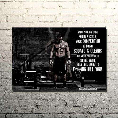 Bodybuilding Motivational Quote Art Poster Print Canvas Wall Painting Gym Room Decor Fitness Sports Picture