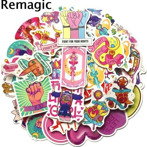 50pcs Women Are The Same Feminist scrapbooking Stickers packs Waterproof Skateboard Suitcase Guitar Graffiti decals pasters