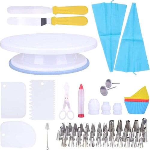 With Numbered 75-piece Cake Non-slip Turntable Set Decorating Mouth TPU Decorating Bag Scraper Kit