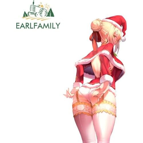 EARLFAMILY 13cm x 6.7cm for Sexy Christmas Girl Decal JDM Accessorie Fashion Waterproof Occlusion Scratch Car Sticker Decoration